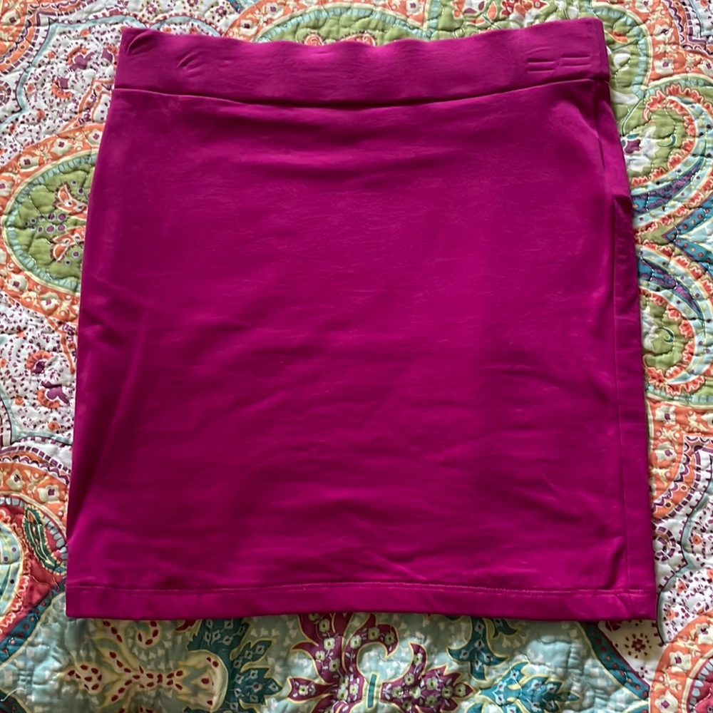 Magenta pencil skirt